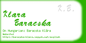 klara baracska business card