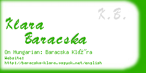 klara baracska business card